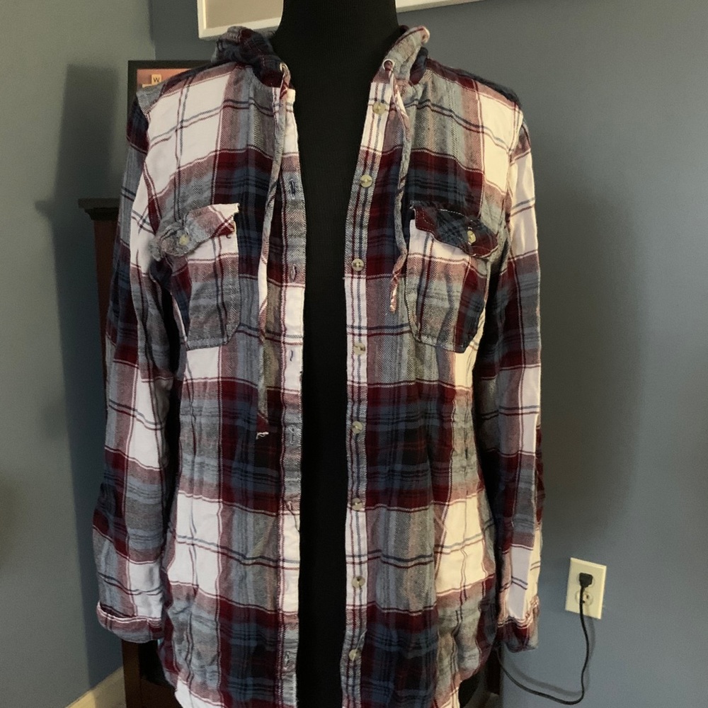 Maurice’s XL flannel hoodie plaid shirt